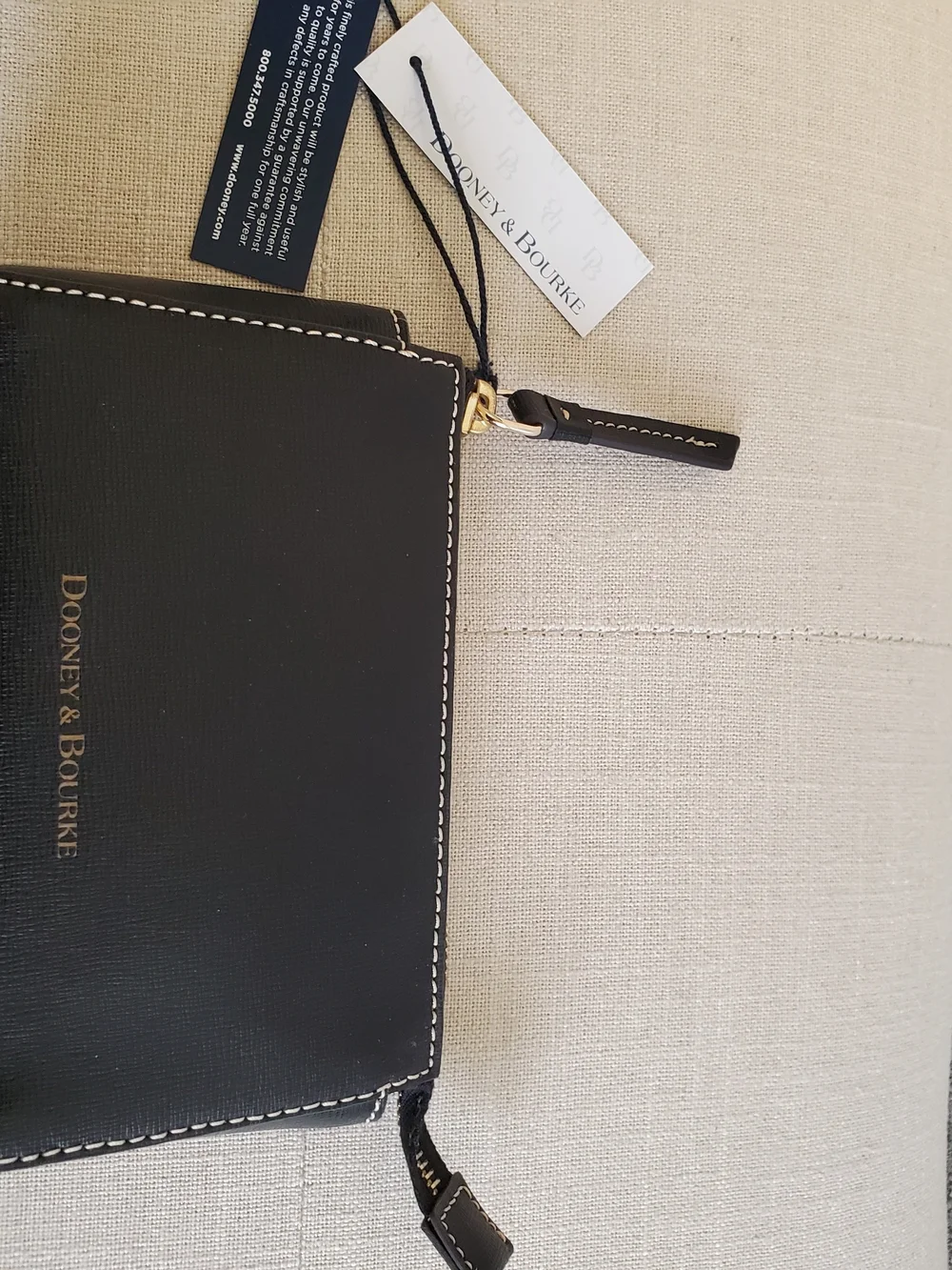Dooney & Bourke Black Saffiano Leather Cosmetic Pouch